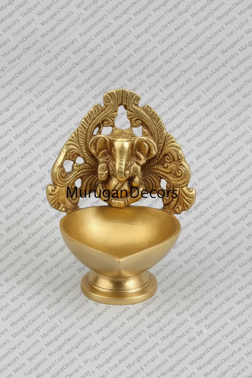 Brass Ganesh Oil Diya Lamp |Home Decor Item|Best House Warming Gift|Brass Akhand Ganesha Diya Oil Lamp| Handmade Indian Deepak for Home Temple|Spiritual Good Luck Gifts|Home Decorative by Indian Collectible