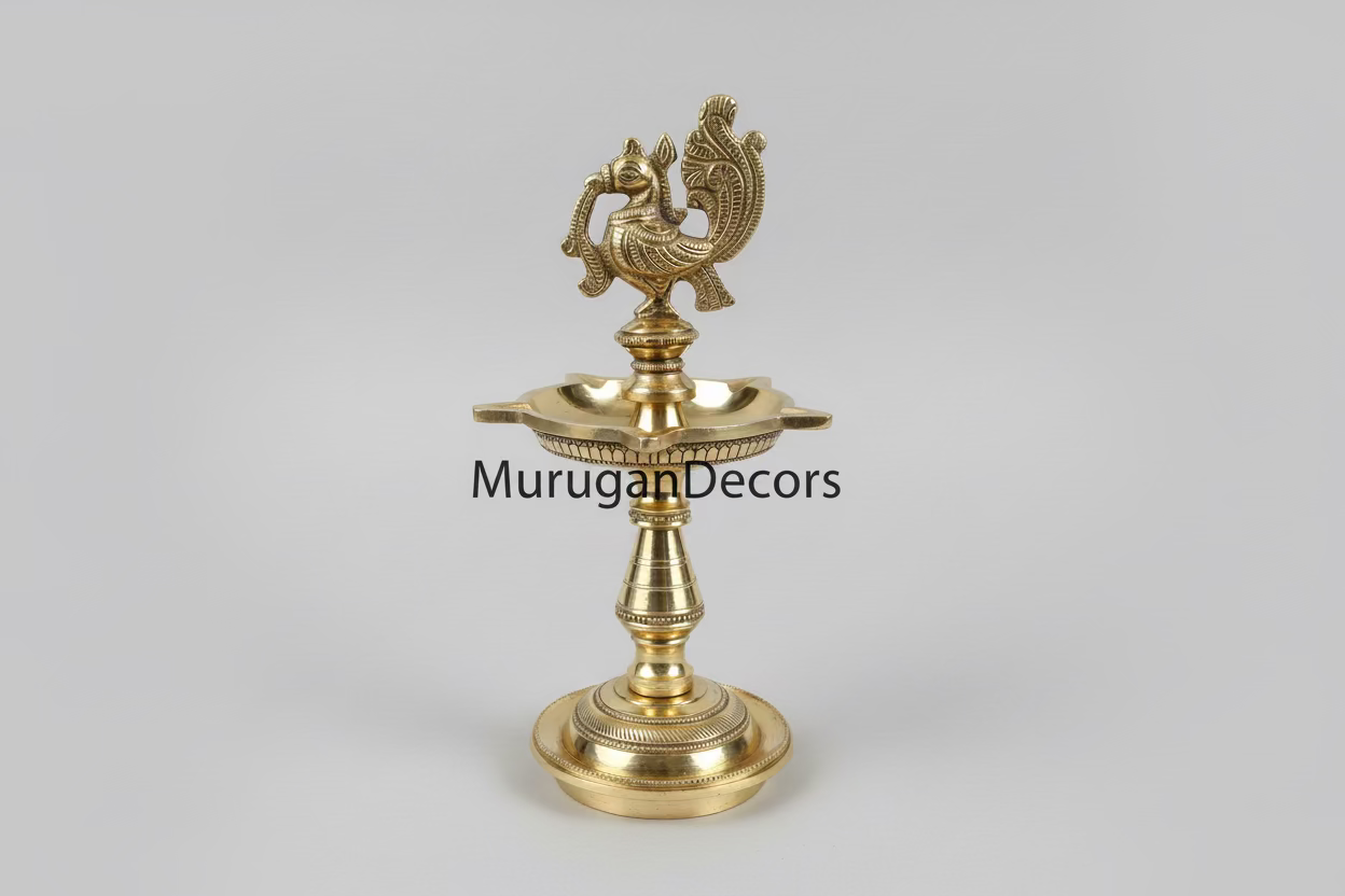 Heavy brass peacock kuthu villakku| Annam Lamp|brass standing lamp Brass Annam Kuthuvilakku Oil Lamp | Traditional Indian Pooja Vilakku for housewarming gifts