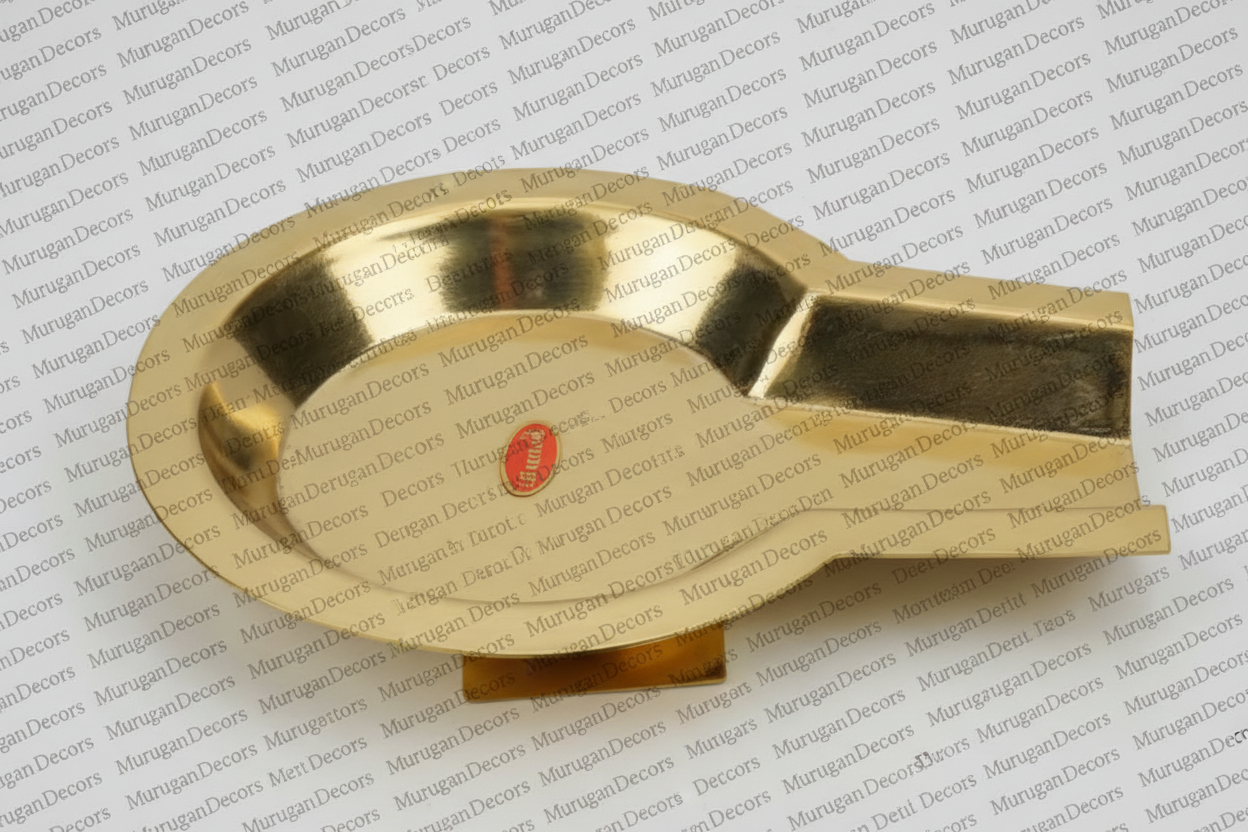 Brass Abhisheka Patra – Traditional Abhisheka Plate for Hindu Pooja, Rituals &amp; Temple Worship