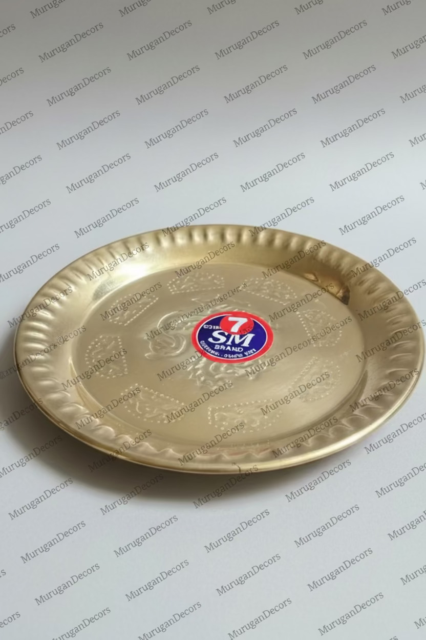 brass pooja plate|6- 8 inches|pooja thali| puja plate | pooja favours | housewarming return gifts | pooja utilities