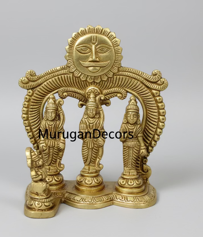 Brass Ram Darbar Statue Set – Lord Ram, Sita, Lakshman,Hanuman Idols for Home Mandir| Ram Parivar set|Spiritual Gifting| Festival Gifting |Best House Warming Gift|Home Decorative by Indian Collectable