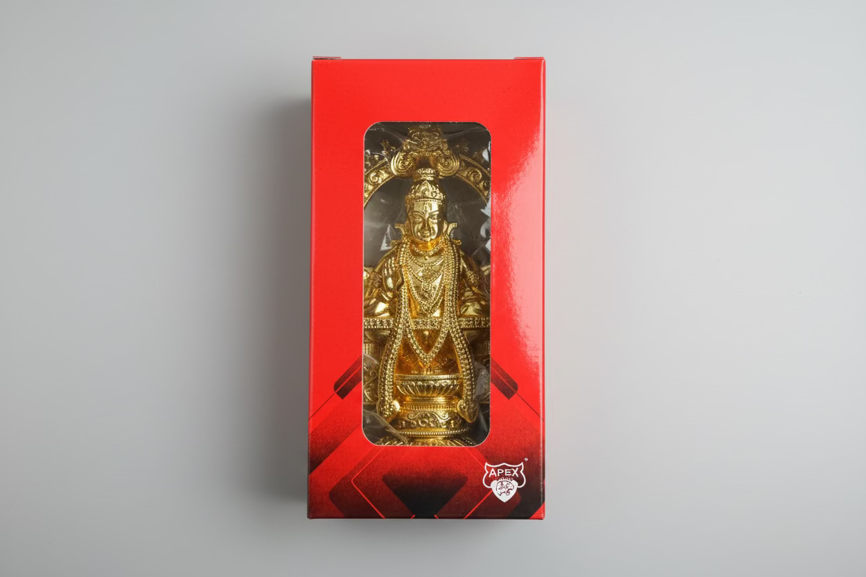Gold Plated Metal Ayyapa Idol – Divine Lord Ayyappan murti | Statue for Ayyappa Pooja Return Gifts| Spiritual Gifting | Car dash murti|divine figure return gifts