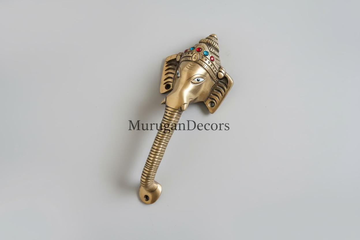 Handcrafted Brass Ganesh Door Handle | Auspicious Housewarming Gift| Traditional Home Decor for New Homes| Housewarming Gifts|Hindu ganesha Decor|Home Decorative by Indian Collectible