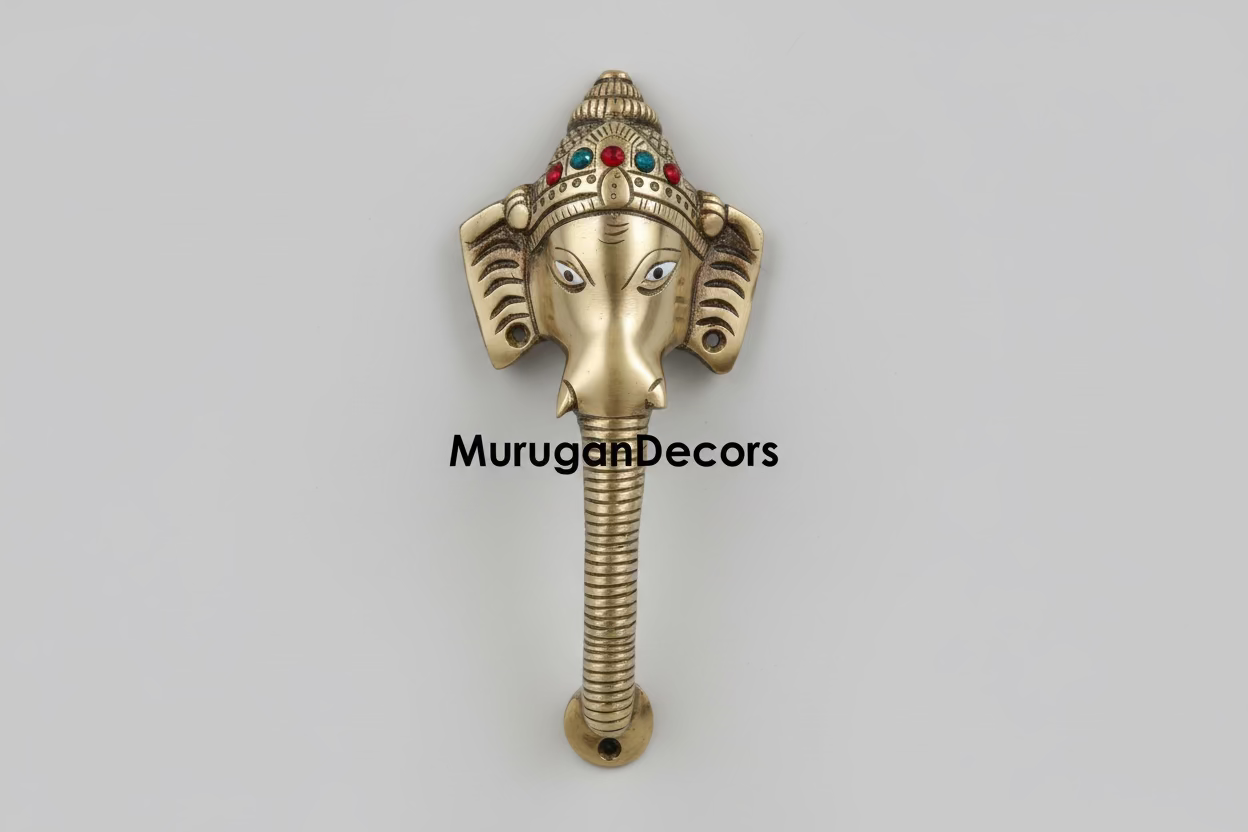 Handcrafted Brass Ganesh Door Handle | Auspicious Housewarming Gift| Traditional Home Decor for New Homes| Housewarming Gifts|Hindu ganesha Decor|Home Decorative by Indian Collectible
