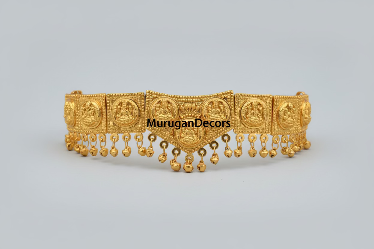 Temple Gold Plated Lakshmi Belt for Kids – Bharatanatyam Hip/Waist Dance Belt |Indian Jewelry Oddiyanam Kamarbandh | Bharatnatyam, Kuchipudi | Classical Dance Jewelry