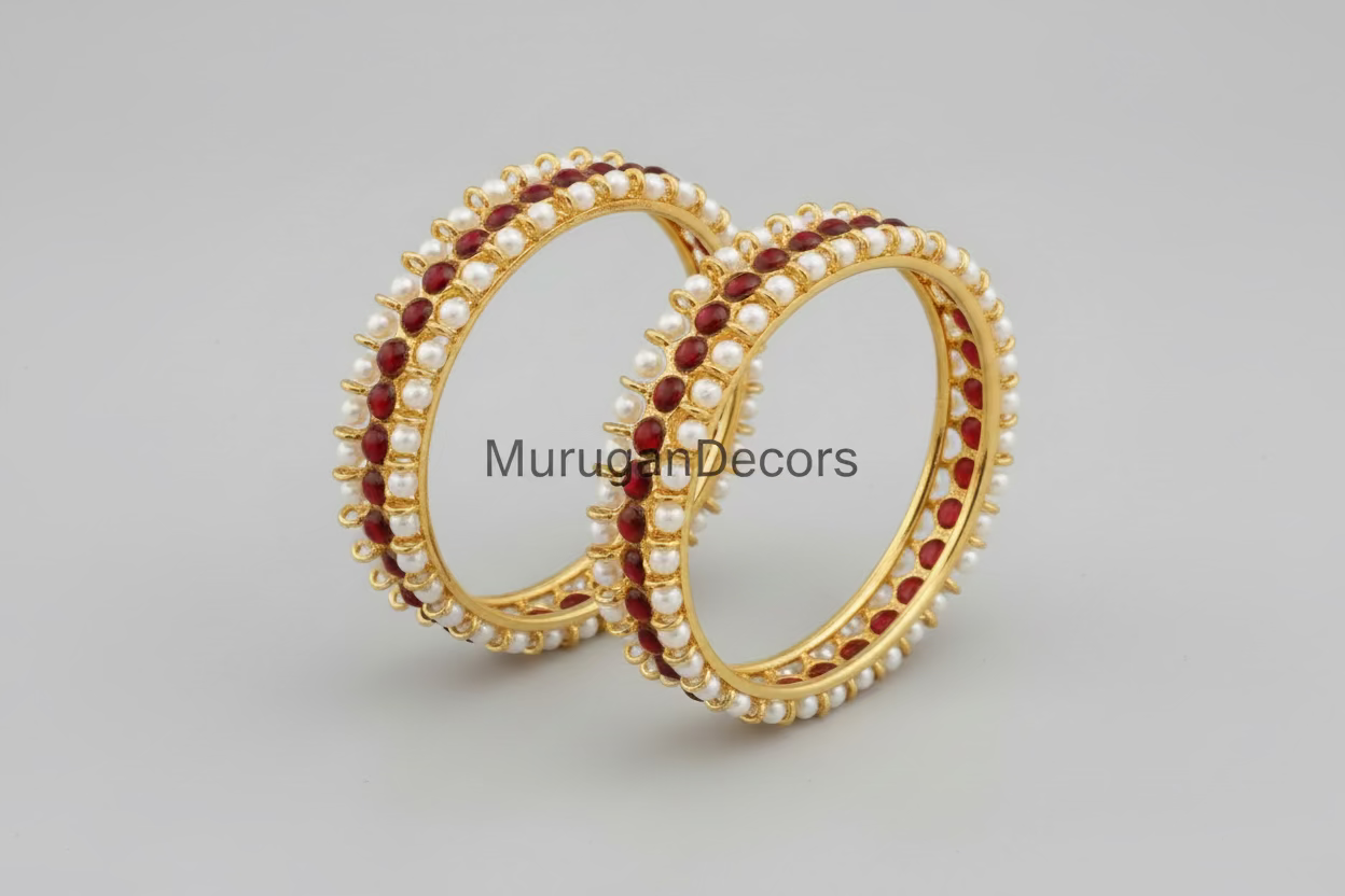 Bharathanatyam Dance Jewellery Side Bangles set|3 lines Bangles|  Kemp Bharatanatyam Jewelry/ Stone & Pearl Jewelry Set For Dance|Stone Bangles|classical dance jewelry