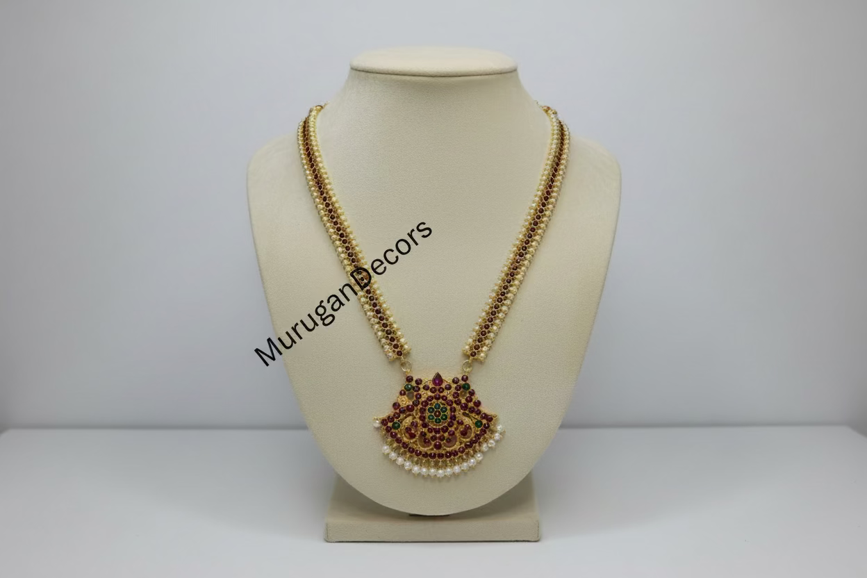 Bharatnatyam Dance Jewelry full 14 piece Set| Red Kemp Bharatanatyam Jewellery/ Stone & Pearl |Classical Dance Jewelry set