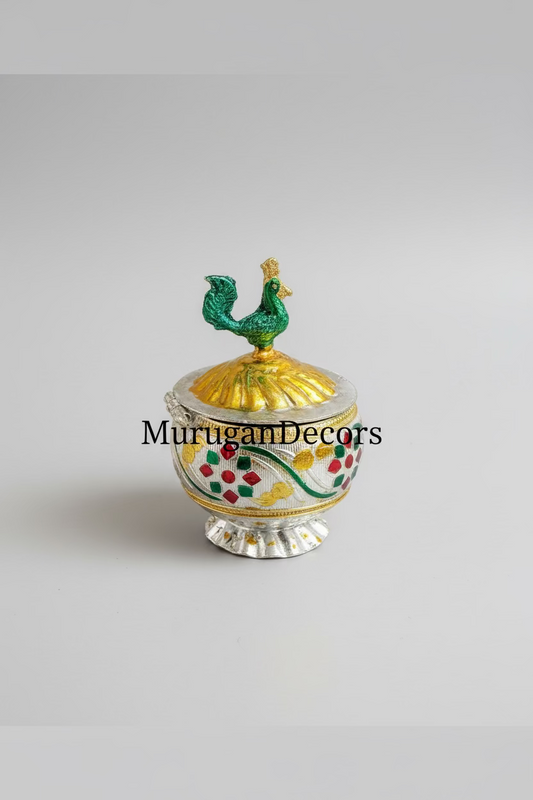 German Silver Plated Haldi Kumkum Holder/Kumkum Box/Kumkum Chopra, Sindur box, Puja Favors, Wedding Favors|Hindu Worship| for housewarming pooja gifts|return gifts| Favors Housewarming Gifting | Pooja Gifts– Traditional Return Gifts