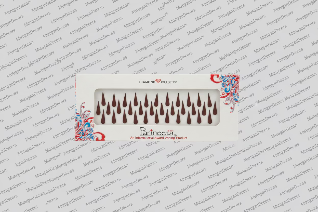 Sticker Thilak Bindi Kumkum-Maroon Long (5L) -Classical Dance Bridal| Weddings Bharatnatyam Kuchipudi Odissi Kathak | Classical Dance accessaries