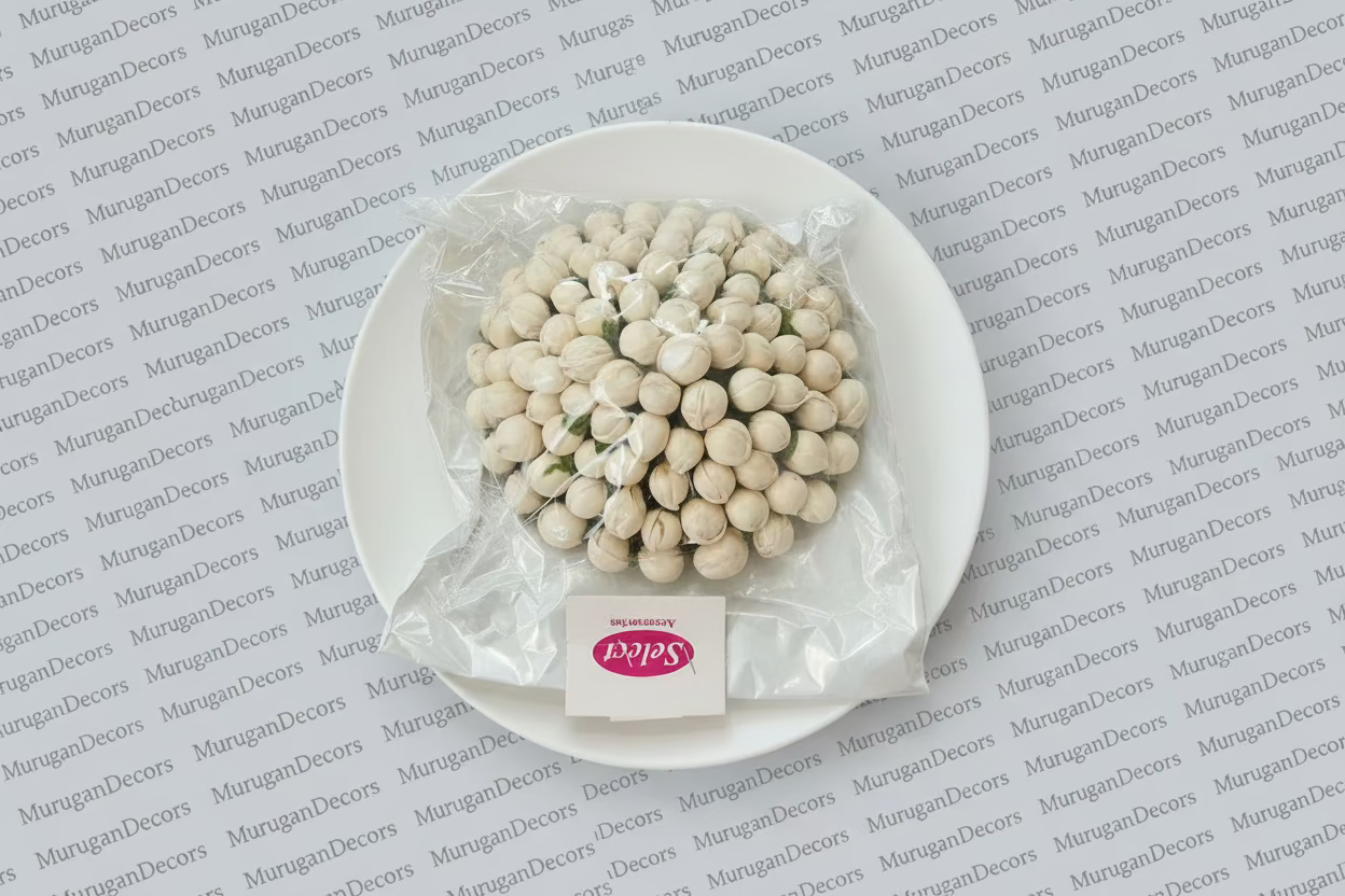 Artificial Jasmine (Mogra) Flower - Hair Gajra Garland Jada Decoration Phoo | Gazra Hair Accessory |White Floral for Brides|Flower Garland for Weddings, Birthdays,Dance performance
