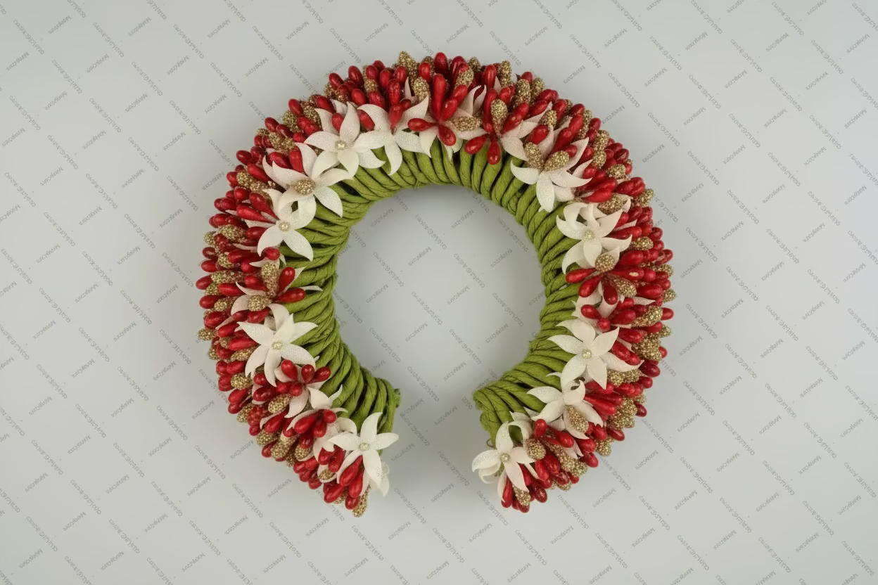 Reusable Artificial fabric flowers/moti South Indian hair accessory gajra/flower veni/tiara bridal/wedding/reception/sangeet |Indian fashion|Gajra flower for dance | Hair Flower