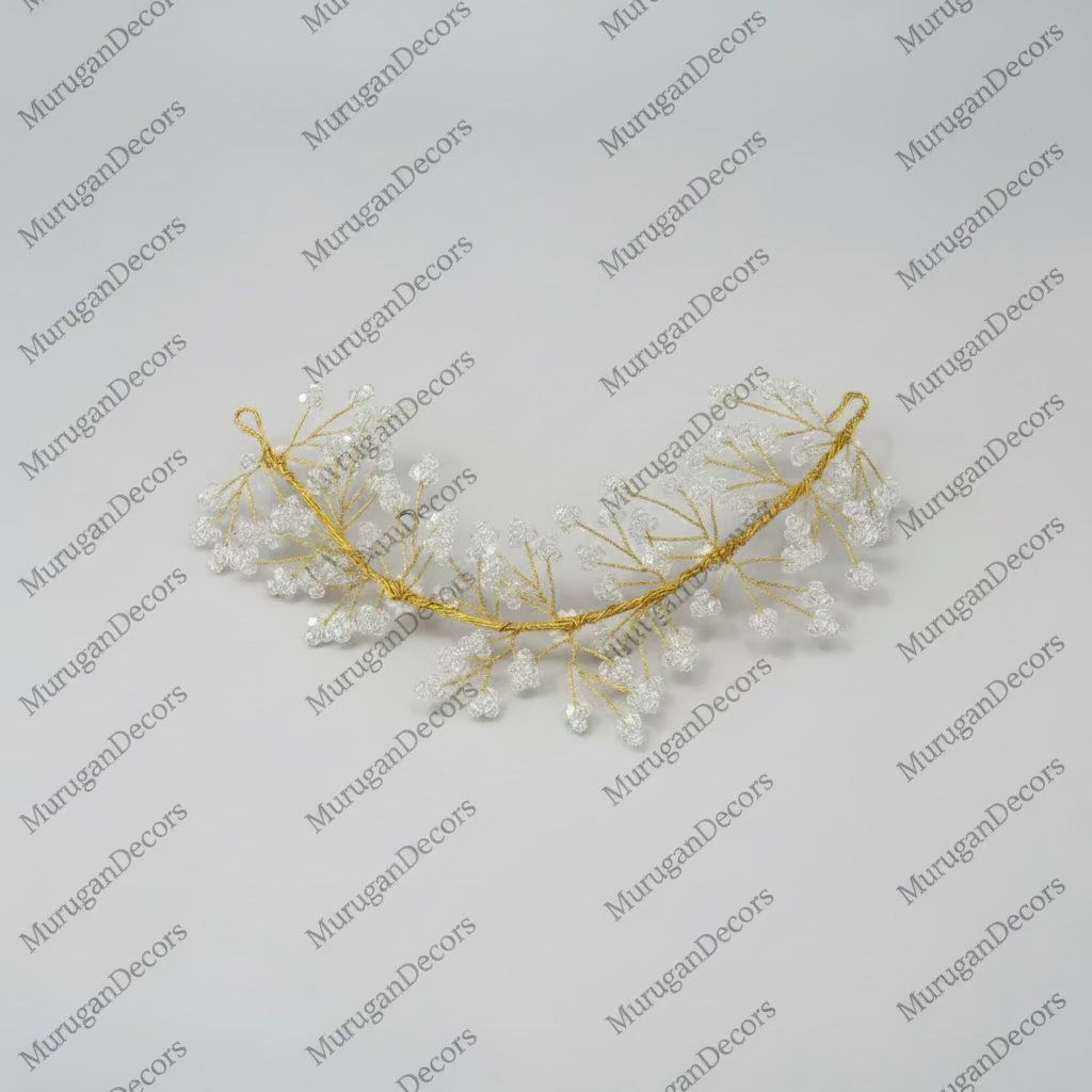 Reusable Artificial fabric flowers/moti South Indian hair accessory gajra/flower veni/tiara bridal/wedding/reception/sangeet |Indian fashion|Gajra flower for dance | Hair Flower