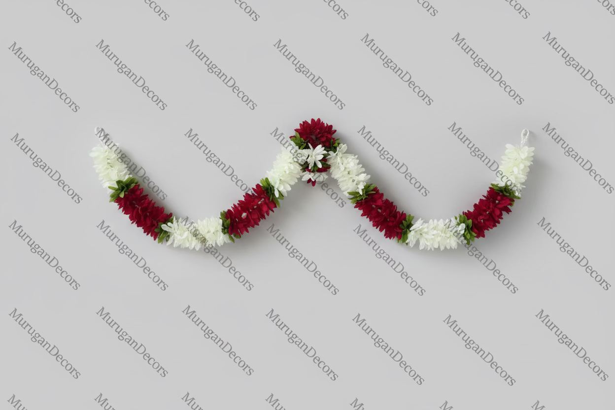 Artificial Flower Mala for God | Cloth Mala - 19-22 Inches | Fancy Mala for Photo Frame|garland strings/Indian Pooja Decor / Artifical Flower Decor
