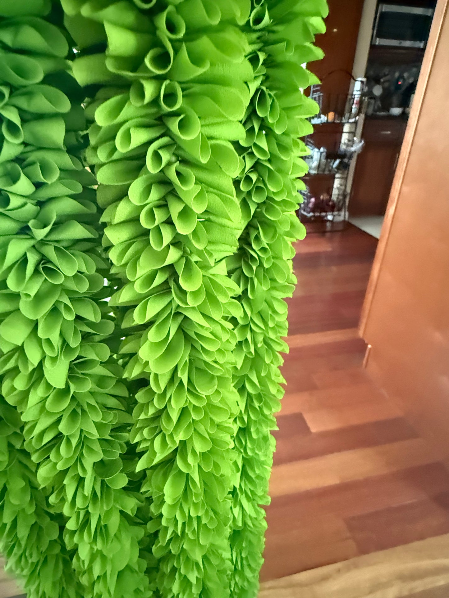 Full Parrot Green 6 feet Jasmine Artificial garland  Decor /Long garland strings/ Pooja Decor / Indian Festival Decor / Artifical Flower Decor / Diwali/Ganesha/Housewarming | Pooja | Festival Decor