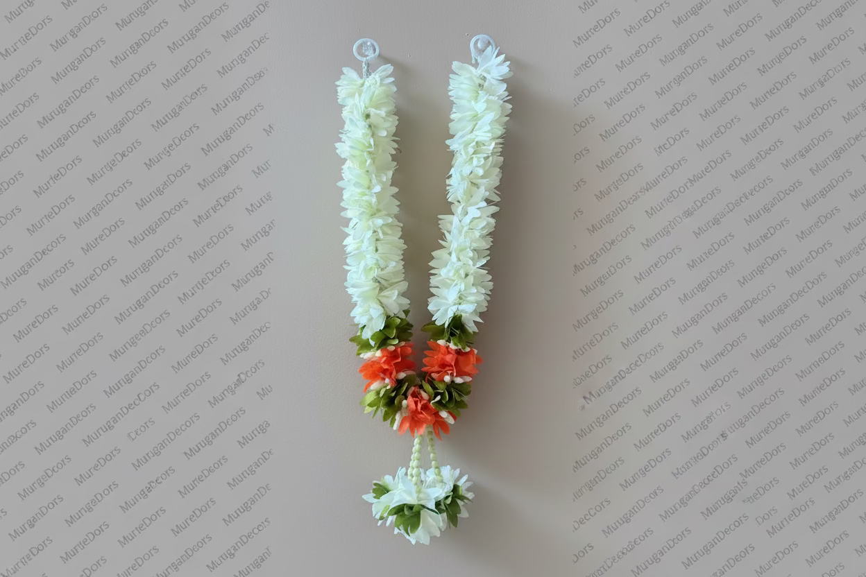 Artificial Flower Mala for God | Cloth Mala - 19-22 Inches | Fancy Mala for Photo Frame|garland strings/Indian Pooja Decor / Artifical Flower Decor