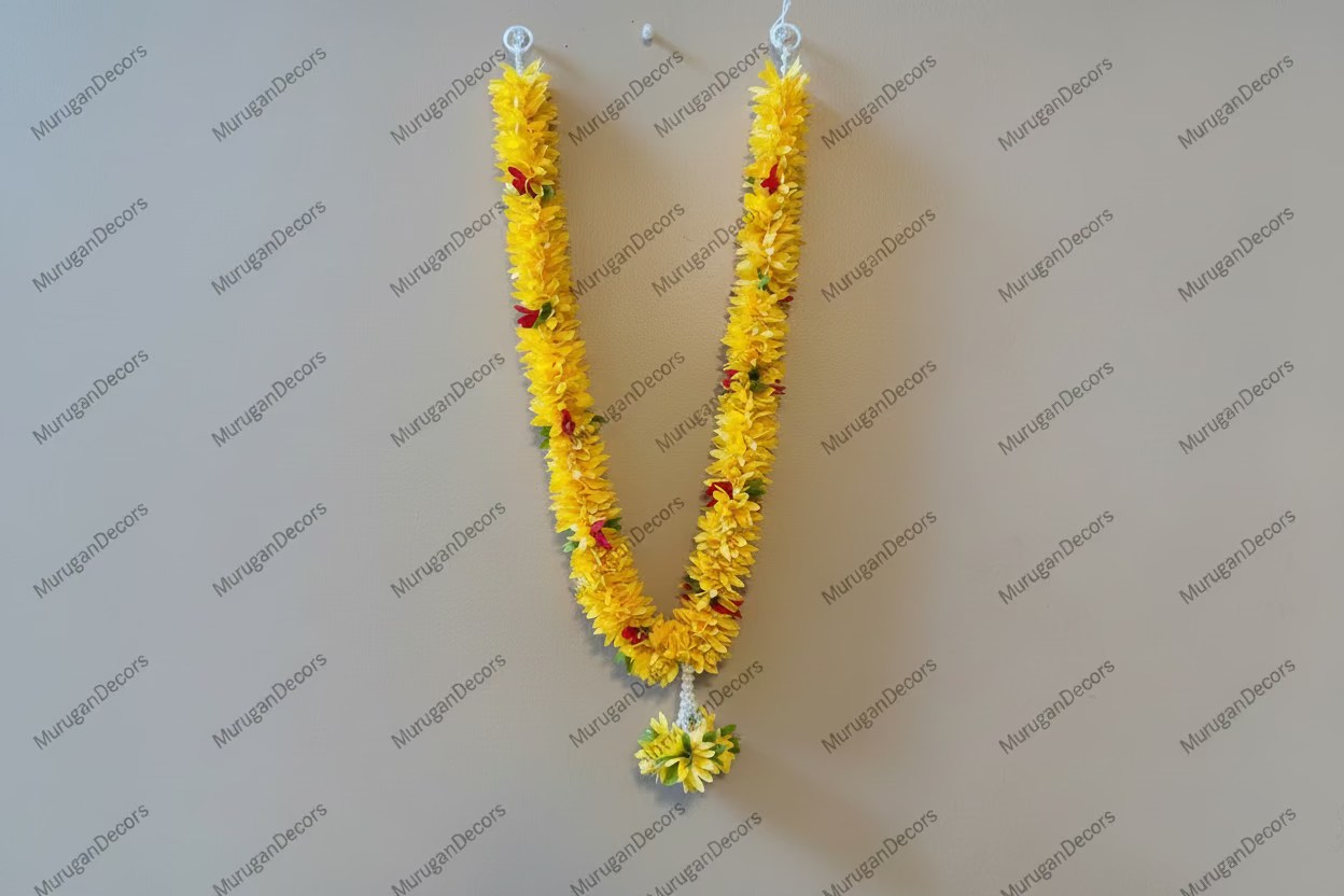 Artificial Flower Mala for God | Cloth Mala - 19-22 Inches | Fancy Mala for Photo Frame|garland strings/Indian Pooja Decor / Artifical Flower Decor