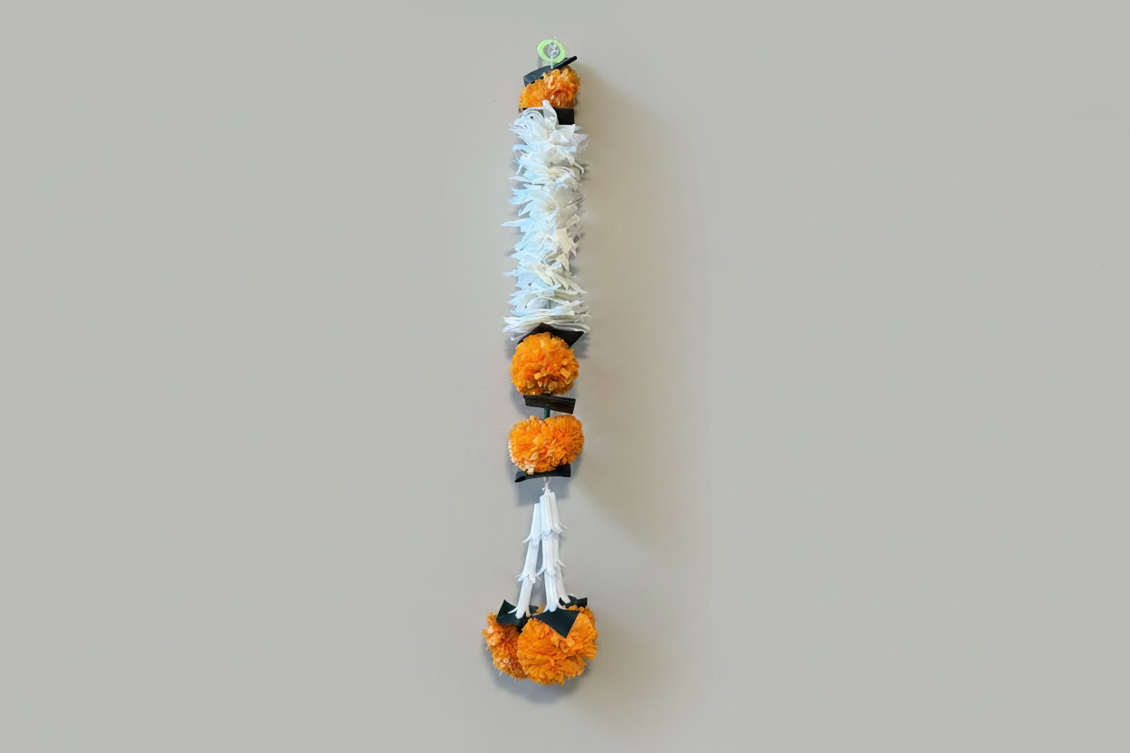 Marigold and Jasmine flower hanging Decor / garland strings/ Pooja Decor / Indian Pooja Decor / Artifical Flower Decor / Flower Pooja Decor/ Ganesh Pooja Decor