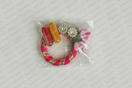 Pink Red color Ring stone Haldi Kumkum favors for Indian Return Gifts | Housewarming-Handmade hadli kumkum Holder |Return Gifts|Puja Favors|wedding favor|thamboolam