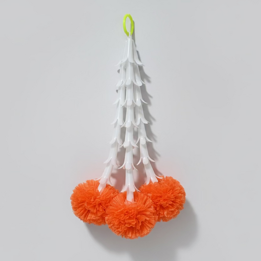 Lilly Tassel marigold hanging | Artificial garland Decor / Staircase hanging toran| garland strings/ Indian Artifical Flower Pooja Decor / Ganesh/Diwali/Housewarming Pooja Decor