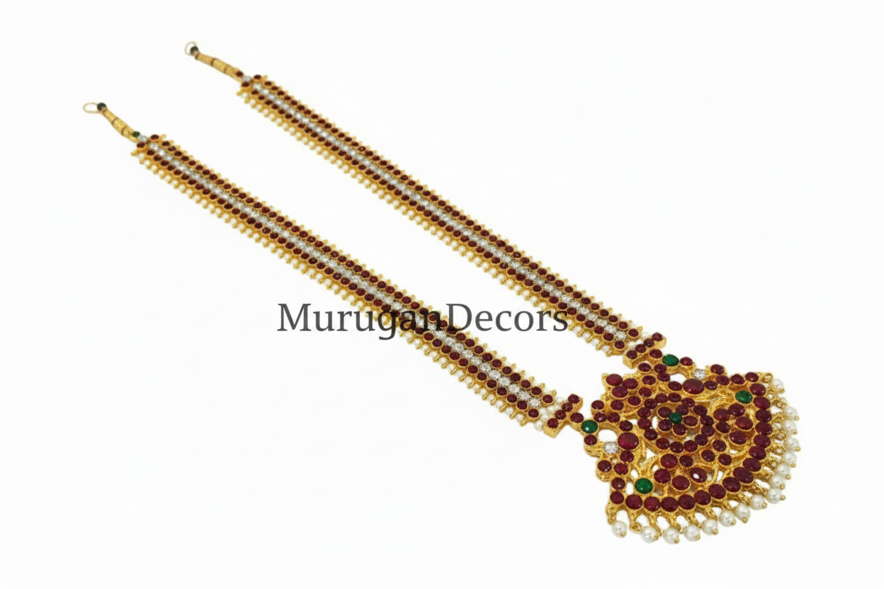 Bharathanatyam Dance Jewellery full Set with Hip Belt | Kemp Bharatanatyam Jewelry/ Stone & Pearl Jewelry Set For Classical Dance
