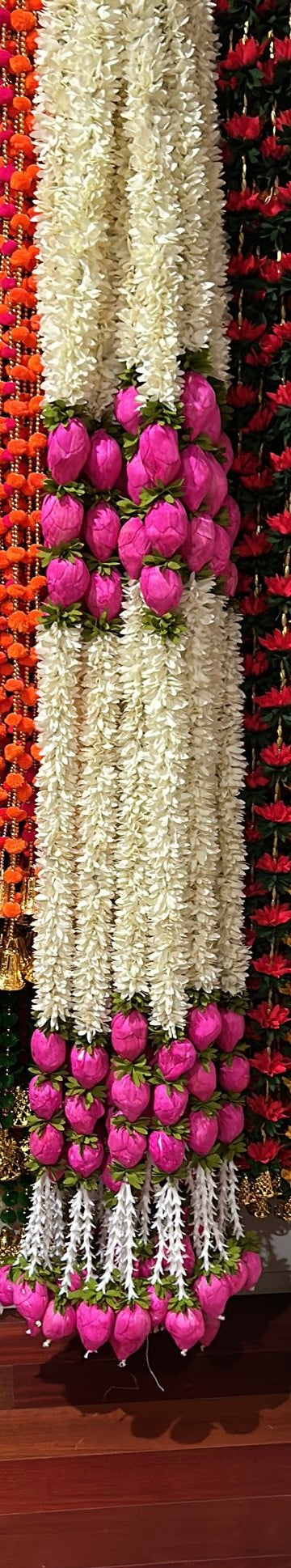 Lotus Bud Decor / Lotus garland strings/ Pooja Decor / Indian Pooja Decor / Artifical Flower Decor / Flower Pooja Decor/ Ganesh Pooja Decor