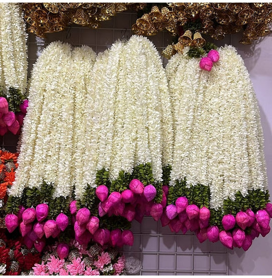 Lotus buds Garlands white and pink for all festivel ,Diwali and  housewarming decoration