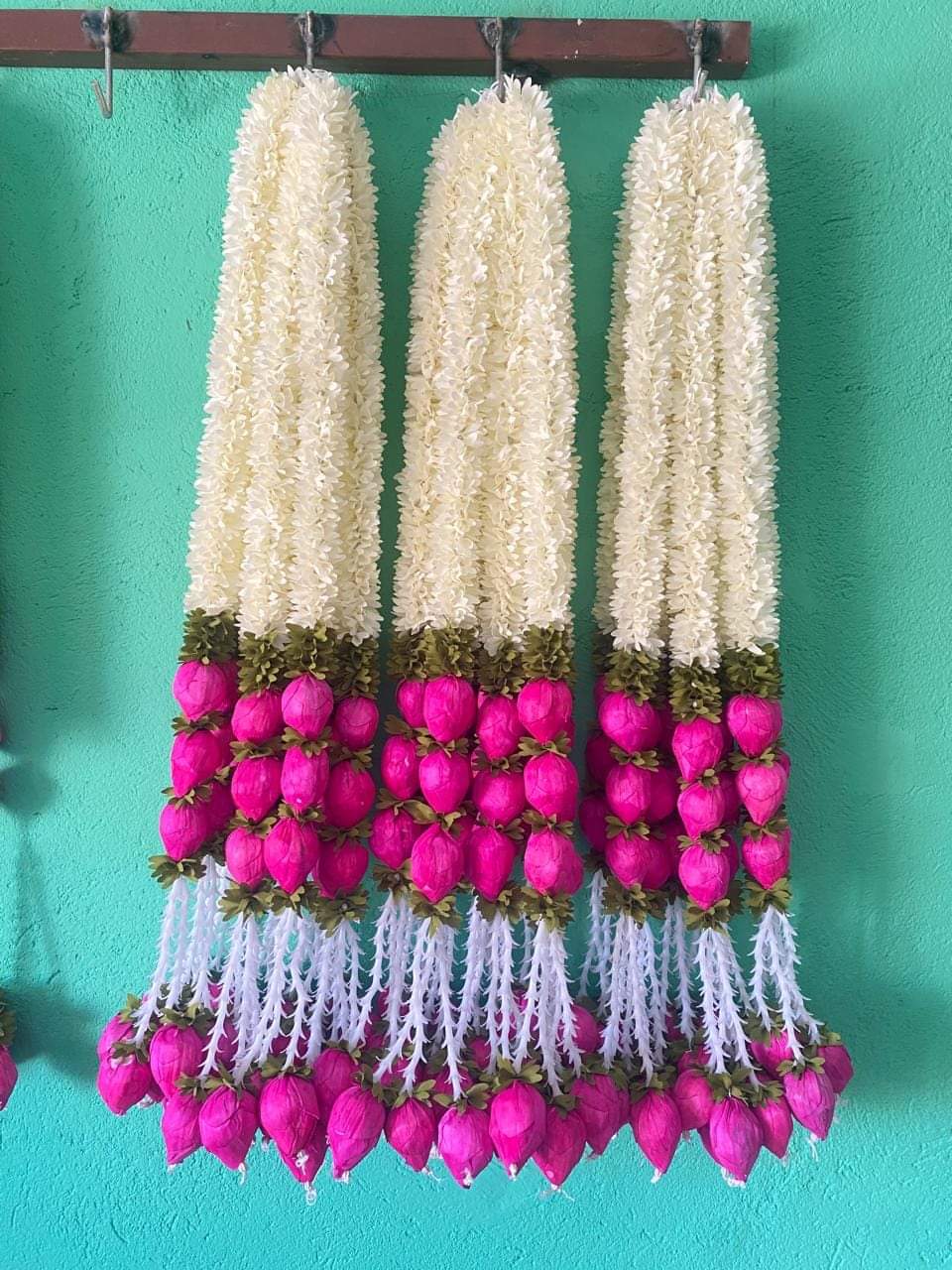 Lotus Bud Decor / Lotus garland strings/ Pooja Decor / Indian Pooja Decor / Artifical Flower Decor / Flower Pooja Decor/ Ganesh Pooja Decor