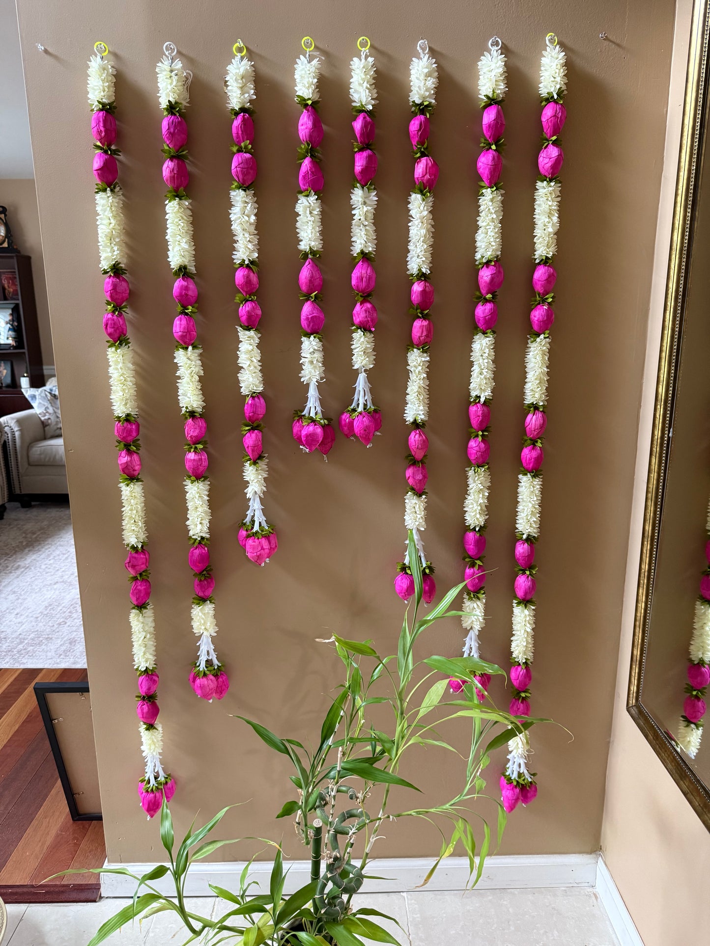 Lotus Bud Decor / Lotus garland strings/ Pooja Decor / Indian Pooja Decor / Artifical Flower Decor / Flower Pooja Decor/ Ganesh Pooja Decor