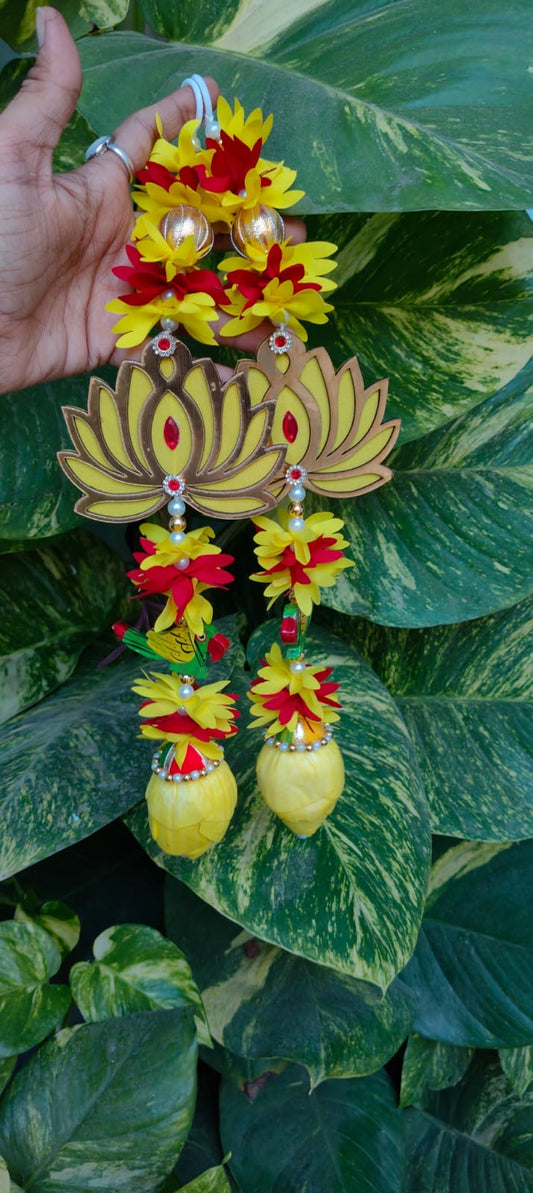 Pair Of Lotus buds Hanging for Decoration |Staircase hanging toran|Pearl Beads|hanging toran | Lotus garland strings |Indian Pooja Decor | Artifical Flower Decor | Housewarming  Decor