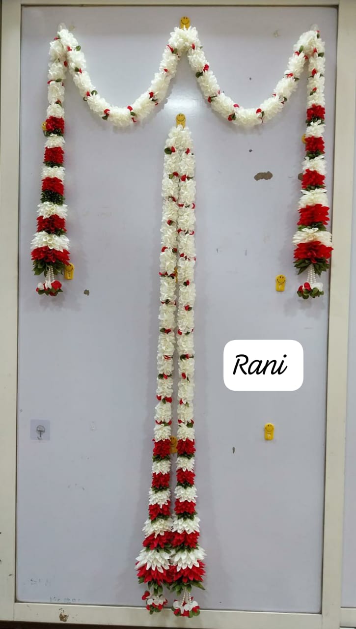Jasmine Door Toran | Handcrafted Artificial Flower Garland for Diwali, Indian Housewarming & Pooja Decor | Door Toran Indian Decorations for Entrance / Indian Pooja Decor