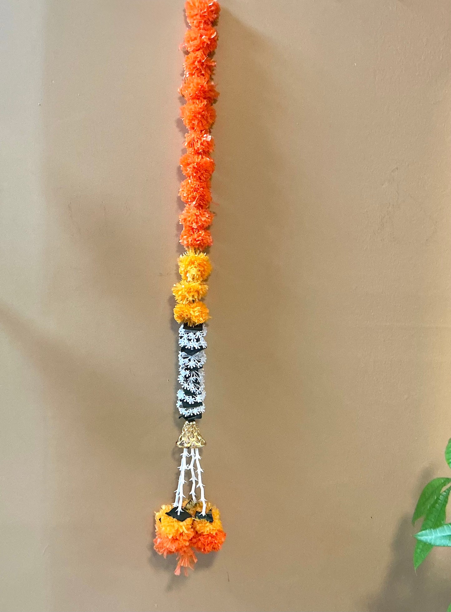 5Pcs Marigold Garland for Decoration,3 Feet Artificial Marigold Flowers Diwali Decorations for Home,Orange Artificial Marigold Heads for Diwali Party,Indian Weddings,Halloween,Wreath