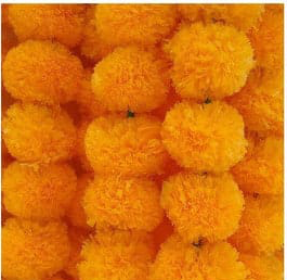 5Pcs Marigold Garland for Decoration,4 Feet Artificial Marigold Flowers Diwali Decorations for Home,Orange Artificial Marigold Heads for Diwali Party,Indian Weddings,Halloween,Wreath