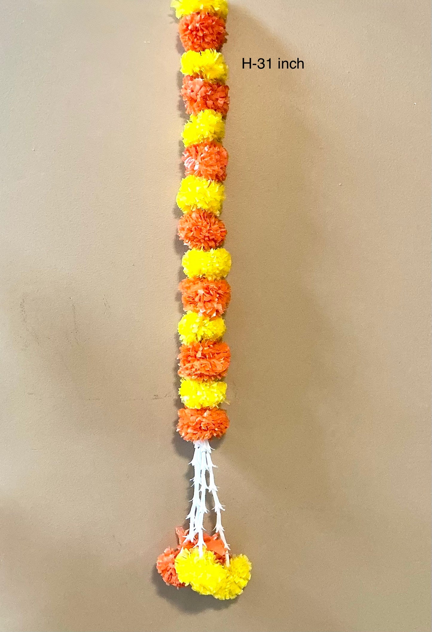 5Pcs Marigold Garland for Decoration,3 Feet Artificial Marigold Flowers Diwali Decorations for Home,Orange Artificial Marigold Heads for Diwali Party,Indian Weddings,Halloween,Wreath