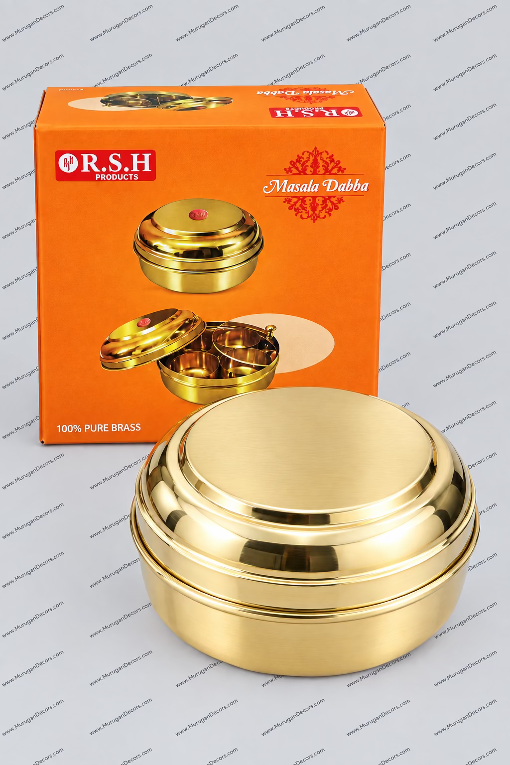 Brass Masala box with lid for housewarming return gifts
