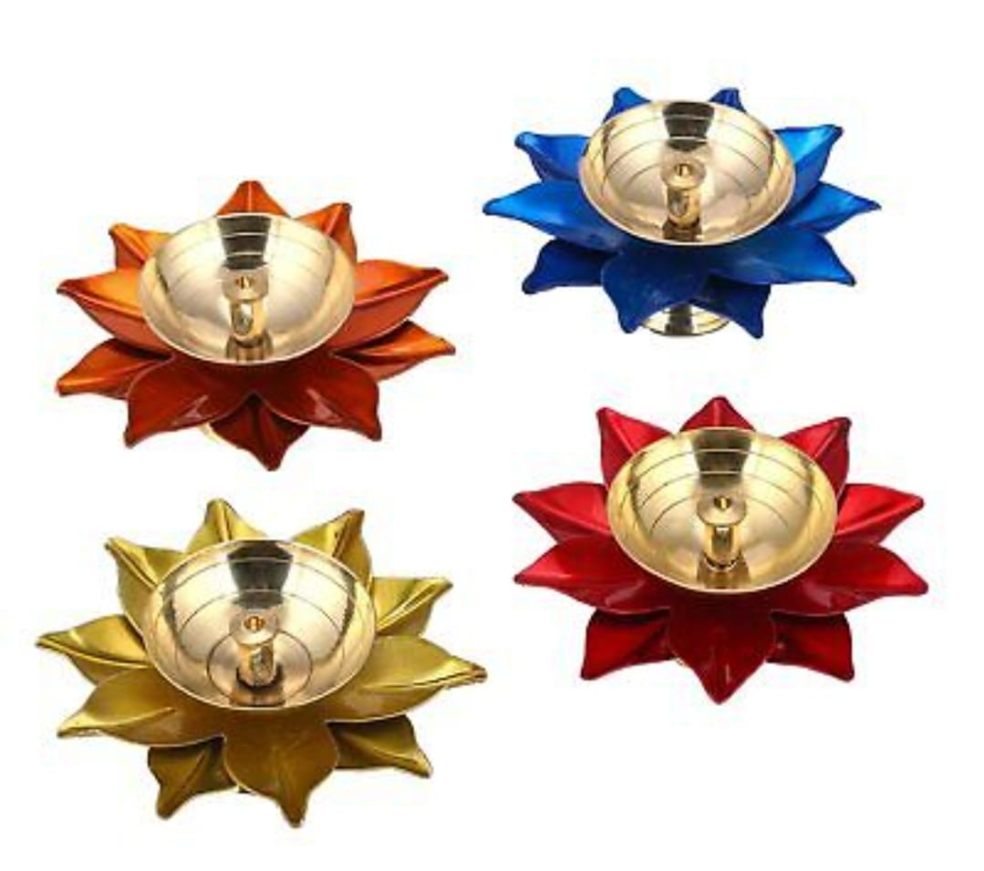 Brass Lotus Diya 3 Inch | Decorative Deepam for Pooja & Hindu Festival Return Gifts