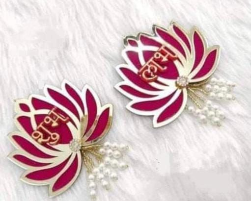 Pair of Lotus Cut Subh Labh DoorG Hanging – Auspicious Diwali & Navratri Décor | Ganesh Chaturthi & Golu Festival Home Decoration