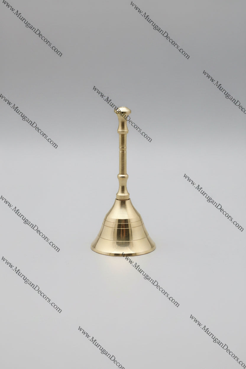 Buy Brass Pooja Ghanti – a traditional mini hand bell for daily aarti & home mandir worship. Perfect for festivals & religious gifting. Free shipping available at MuruganDecors USA.