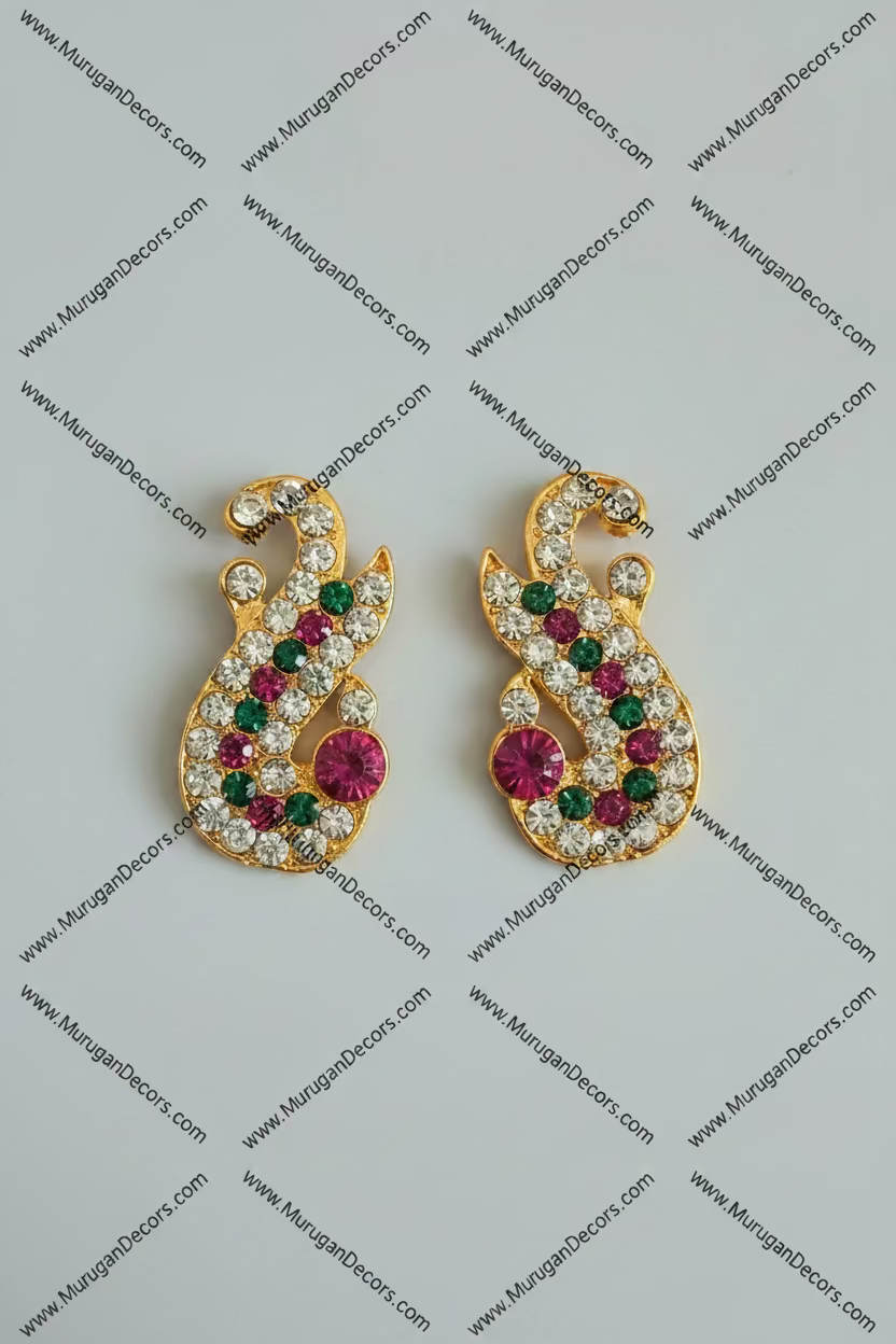 Shop deity Earring / Varalakshmi Ammavaru earring Set with Stone Work  multicolor in USA at MuruganDecors