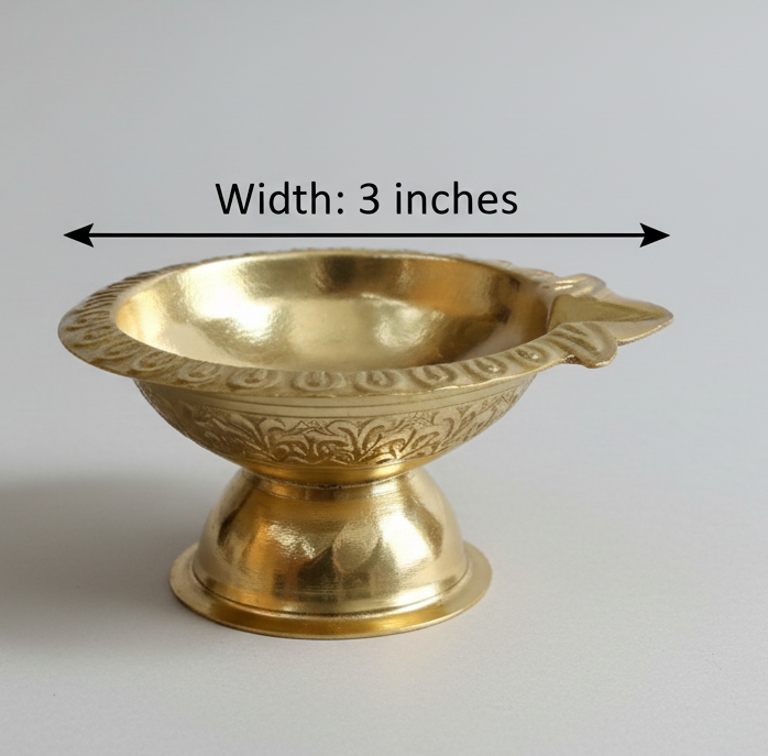 MuruganDecors 3 inch Brass diya|brass Deepam for Return Gifts,Housewarming Gifts, Puja Favors|Karthika deepam vilakku | Brass Table Diya Brass Diya Oil| Puja Lamp Diya Gifts for Diwali and housewarming
