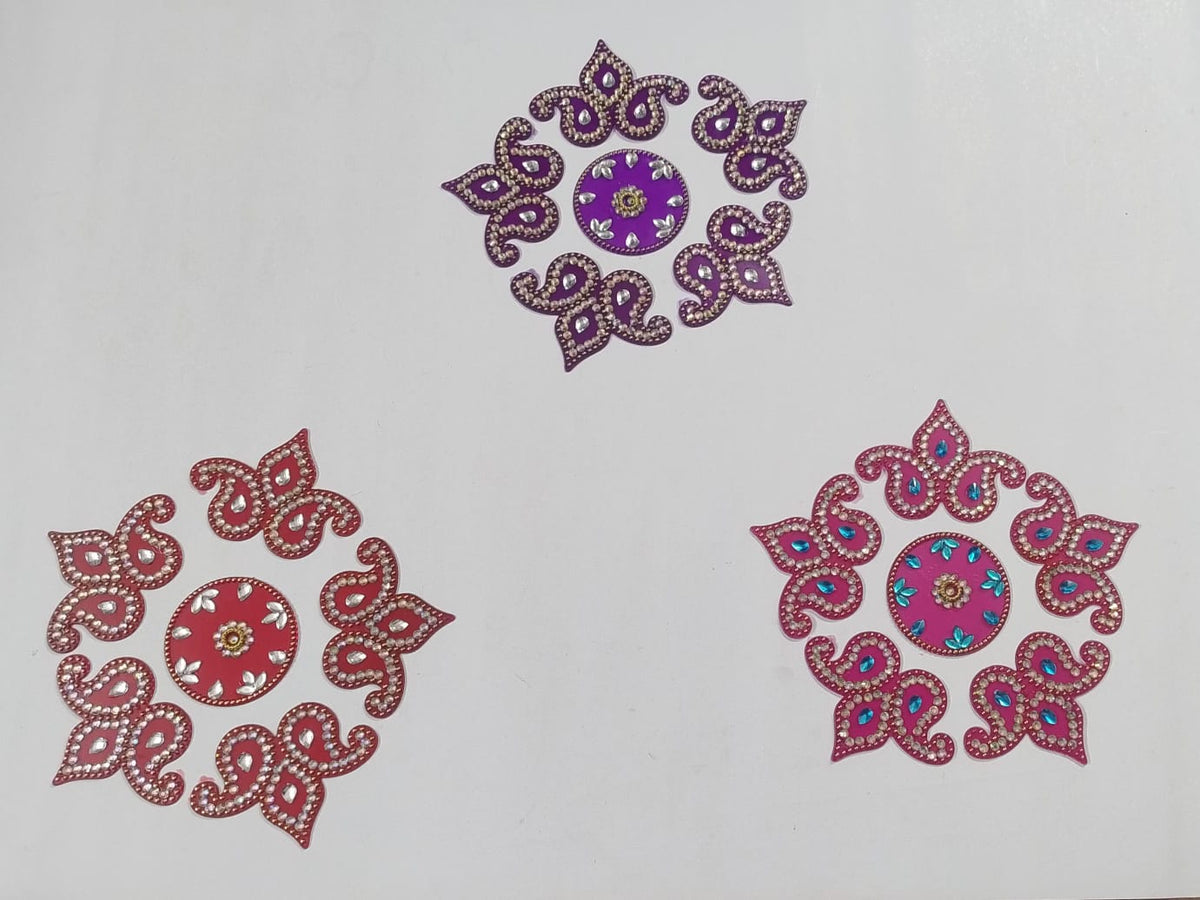 Shop 7" Acrylic Rangoli in transparent gift box – reusable, mess-free festive décor for Diwali, Navratri & Golu Festival. Perfect return gift USA.