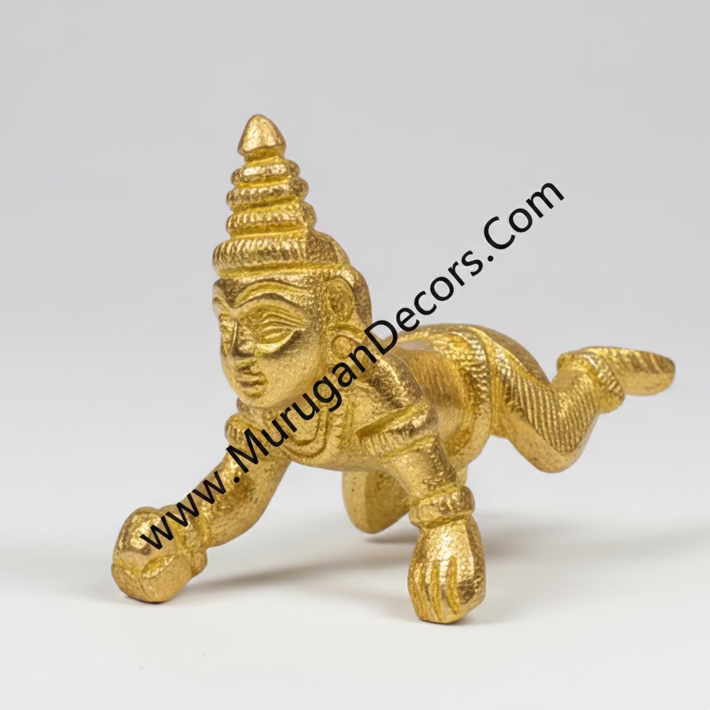 Shop Brass baby Krishna Idols , brass Krishnan statue , Laddu Gopal Idol online USA at Murugan Decors