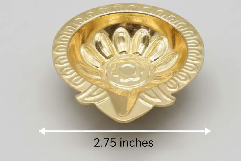 Murugan Decors Brass Diya - 1 x 2.75 Inches | Kartik Lamp/ Agal Vilakku/ One Mukh Deep for Pooja/&nbsp;