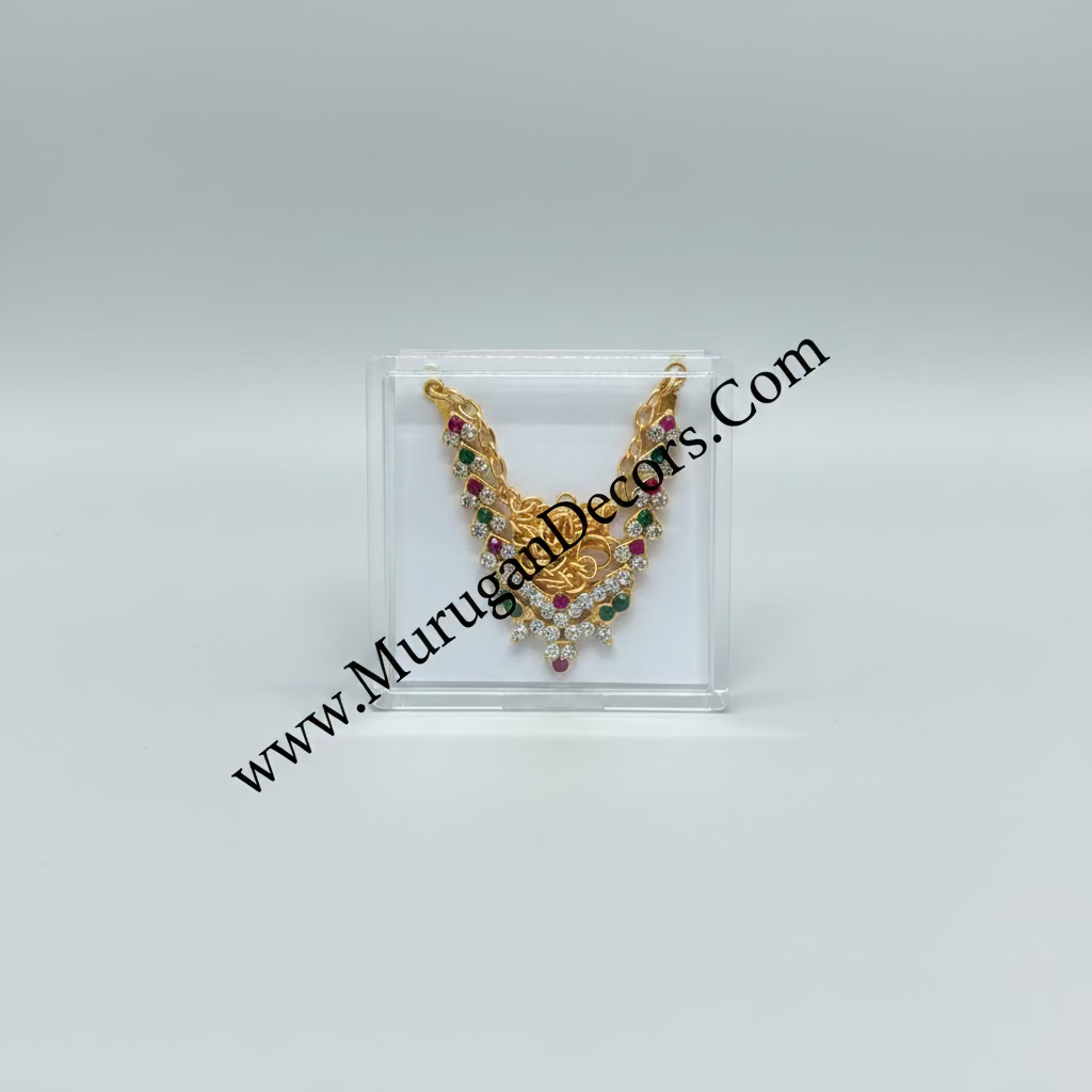 Kids Krishna Stone Necklace Haram | Deity Jewelry for Varalakshmi Amman & Idol Decoration | Children's Krishna Costume Jewelry for Janmashtami Fancy Dress