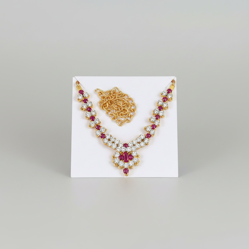 Kids Krishna Stone Necklace Haram | Deity Jewelry for Varalakshmi Amman & Idol Decoration | Children's Krishna Costume Jewelry for Janmashtami Fancy Dress