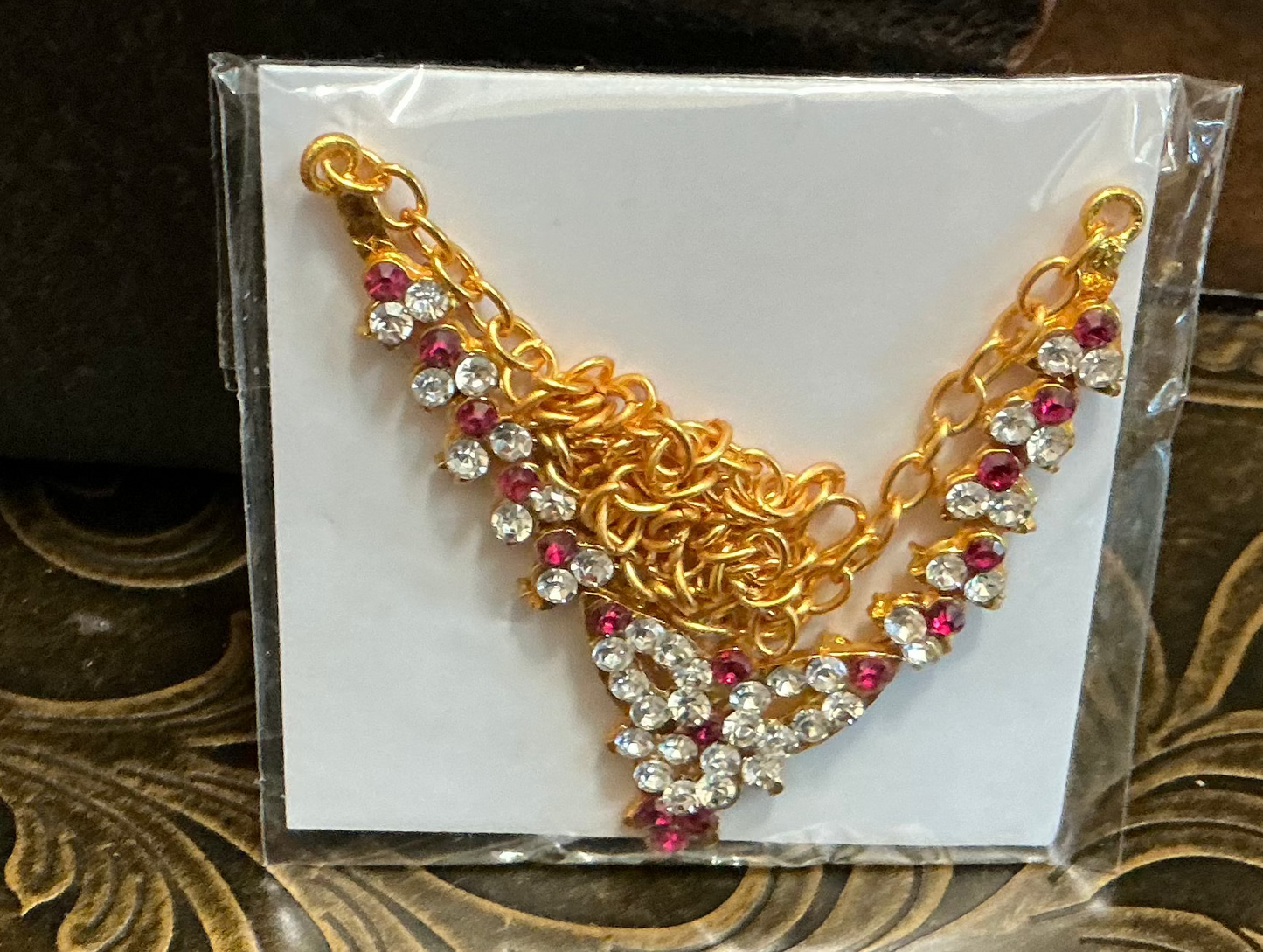 Kids Krishna Stone Necklace Haram | Deity Jewelry for Varalakshmi Amman & Idol Decoration | Children's Krishna Costume Jewelry for Janmashtami Fancy Dress
