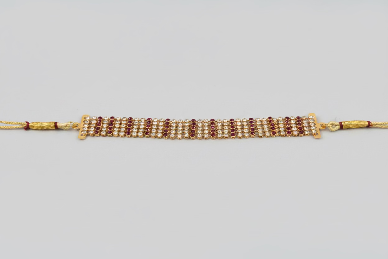 Kids Krishna Stone Necklace  | Deity Jewelry for Varalakshmi Amman & Idol Decoration | Children's Krishna Costume Jewelry for Janmashtami Fancy Dress