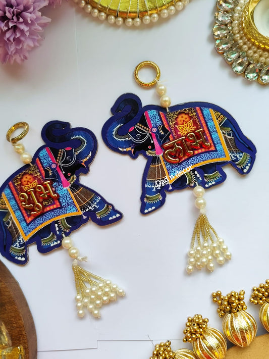 Elephant Ganesha Design Subh Labh Wall Hanging – MDF & Acrylic Diwali Décor | Ganesh Chaturthi, Navratri, Golu Festival & Housewarming Decoration