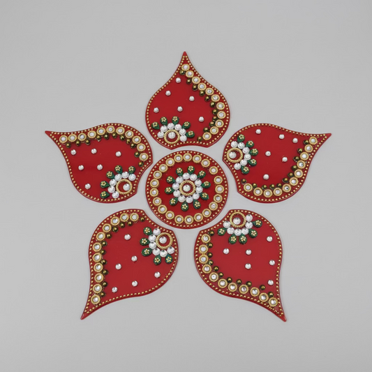 Shop 7" Acrylic Rangoli in transparent gift box – reusable, mess-free festive décor for Diwali, Navratri & Golu Festival. Perfect return gift USA at MuruganDecors