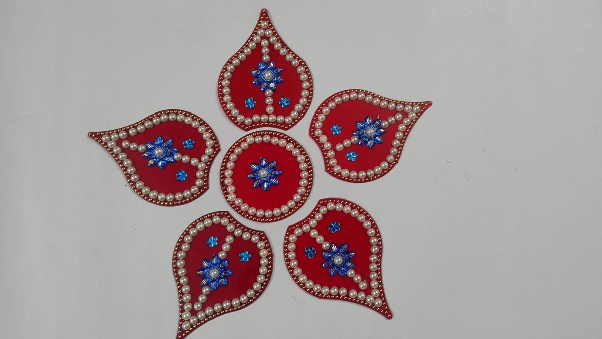 Shop 7" Acrylic Rangoli in transparent gift box – reusable, mess-free festive décor for Diwali, Navratri & Golu Festival. Perfect return gift USA.