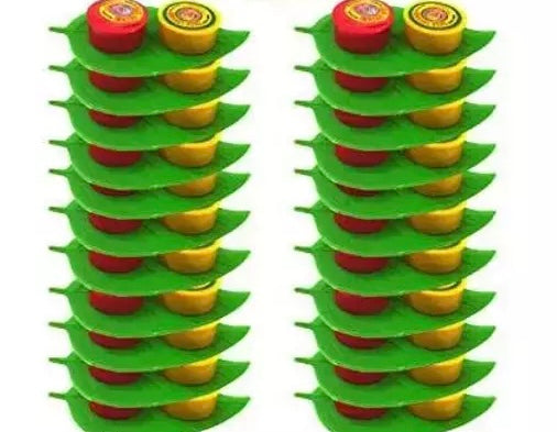 Shop Haldi Kumkum Packet Leaf Set Turmeric Combo Sindoor Dabbi Pooja Item in USA at MuruganDecors